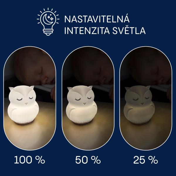Silikonová noční LED lampa velikost M, Owl (obrázek 4)