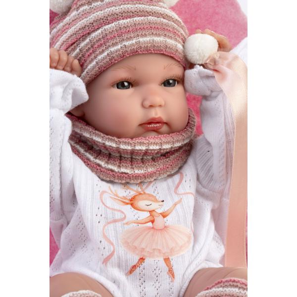 Llorens 63512 NEW BORN HOLČIČKA - realistická panenka miminko s celovinylovým tělem (obrázek 4)