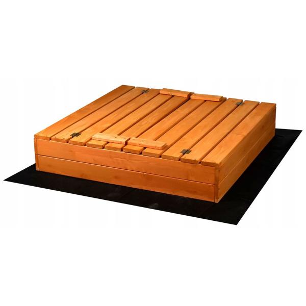 Dětské dřevěné pískoviště s poklopem a lavičkami Baby Mix 100×100 cm