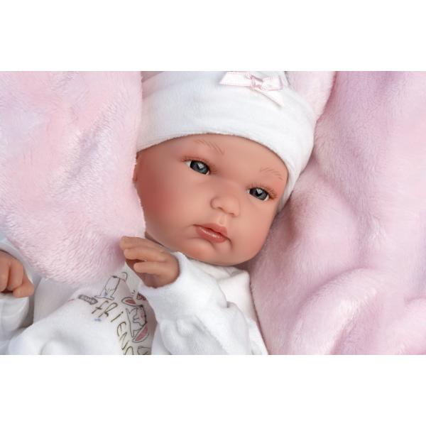 Llorens 63598 NEW BORN holčička - realistická panenka miminko s celovinylovým tělem - 35cm (obrázek 4)