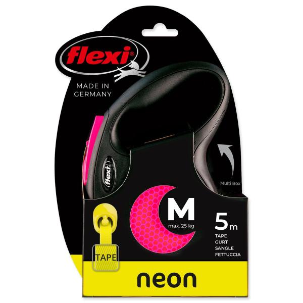 Samonavíjecí vodítko pro psy Flexi New Neon Tape M 5 m růžové (obrázek 3)