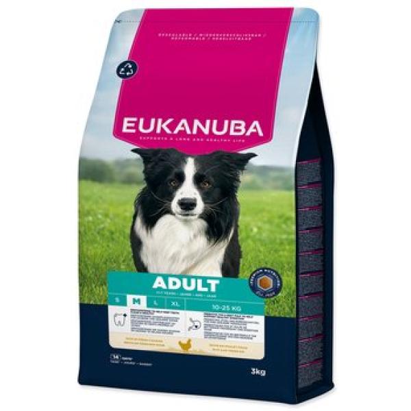 Krmivo EUKANUBA Adult Medium bohaté na čerstvé kuře 3 kg