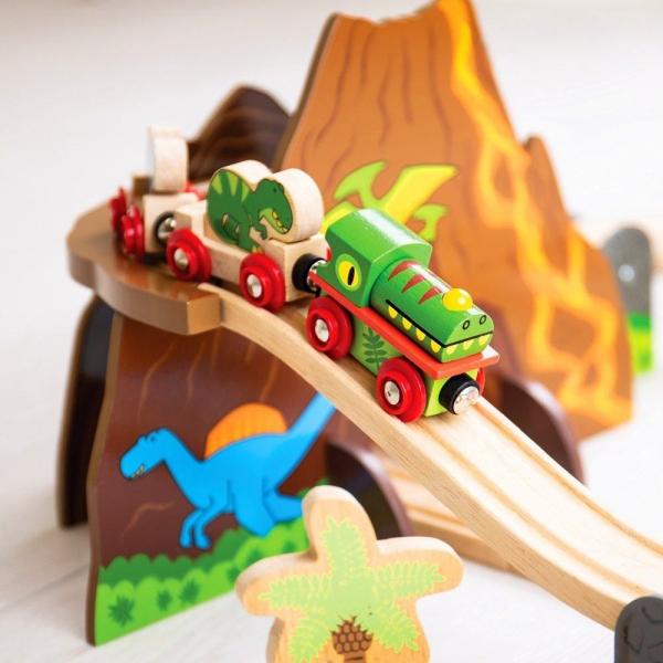 Bigjigs Rail Dřevěná vláčkodráha dinosauři (obrázek 3)