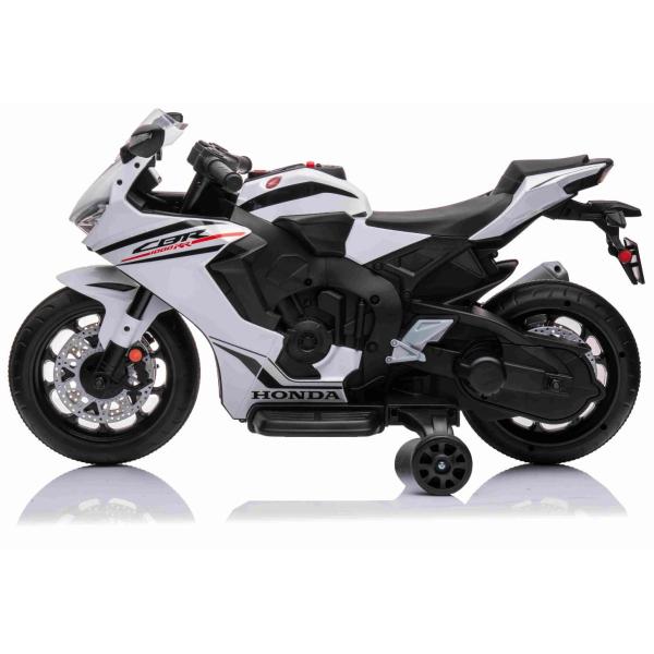 Elektrická Motorka HONDA CBR 1000RR, Licencované, 12V baterie, Plastová kola, bílá (obrázek 6)