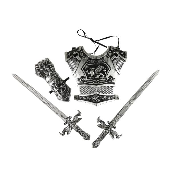 Rytířská sada s meči stříbrná
