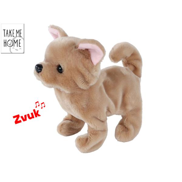 Take Me Home pes plyšový 21cm hnedý na batérie štekajúci a vrtiaci chvostom