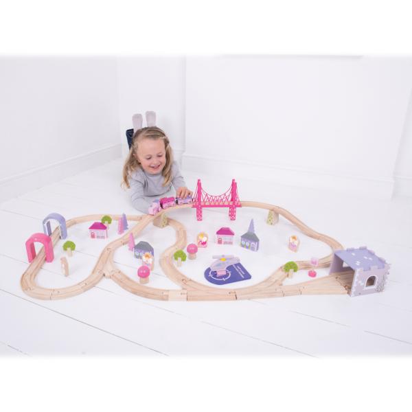 Bigjigs Rail Dřevěná velká vláčkodráha princezny (obrázek 3)