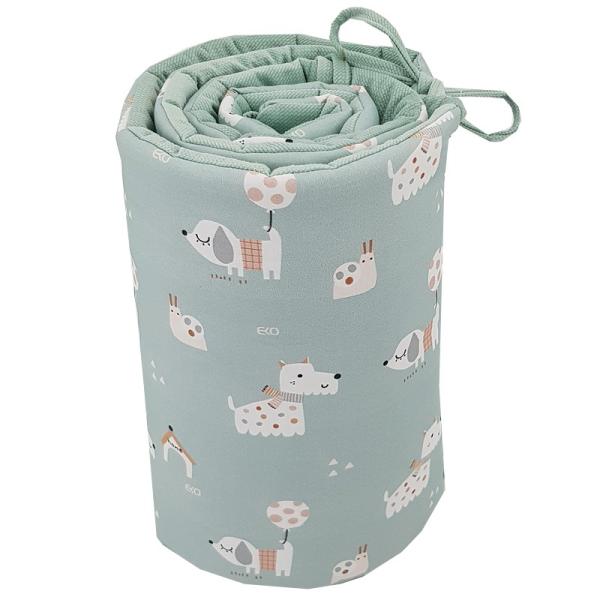 EKO Chránič do postýlky VELVET Dogs Mint 360x35 cm (obrázek 4)