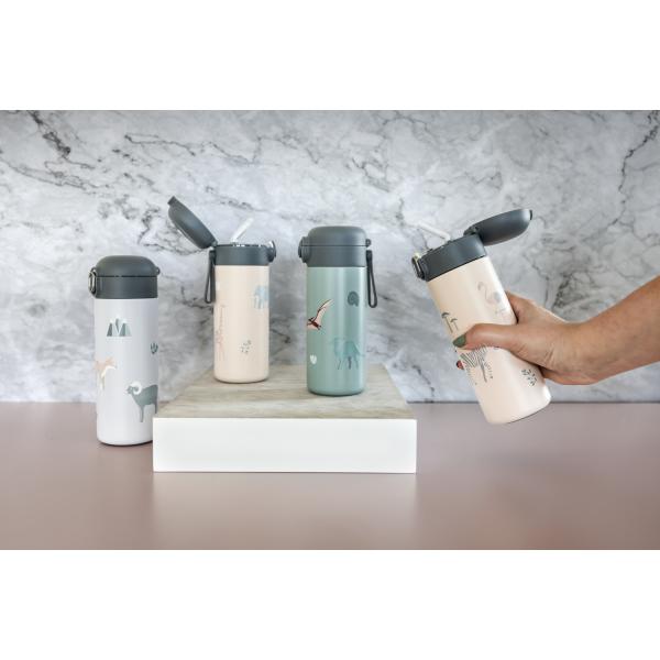 Termoska na tekutiny se slámkou 400 ml, Cookie beige