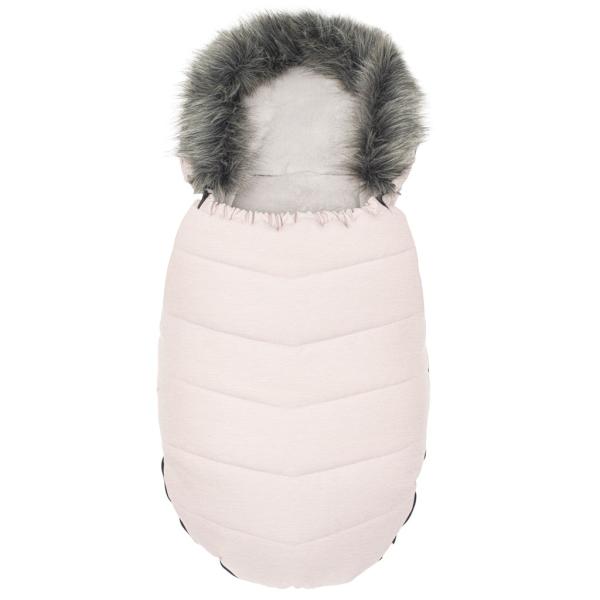 Dětský fusak NEW BABY s kožešinou dusty pink