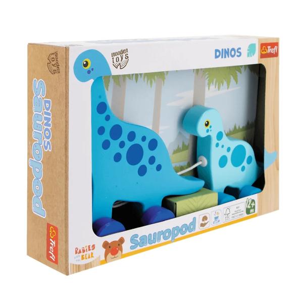 Trefl Dřevěná tahací hračka Dinosaurus Sauropod