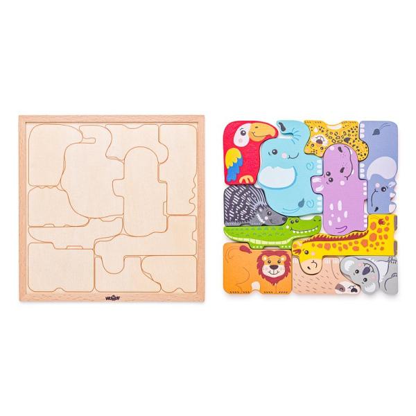 Woody Puzzle na prkně – Zvířátka