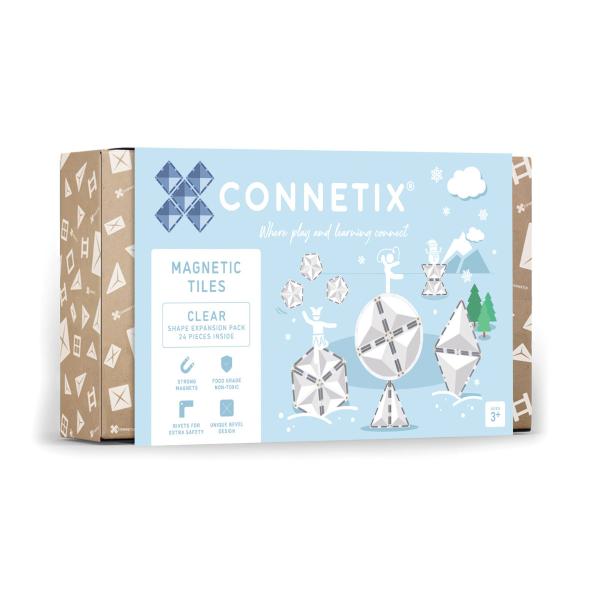 CONNETIX® Pack d'extension de formes transparentes jeu de construction magnétique 24 pc