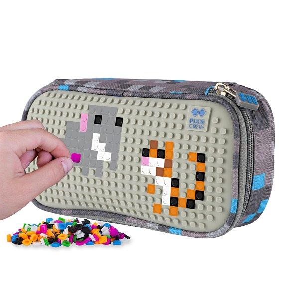 PIXIE CREW studentský peračník šedo-modrý