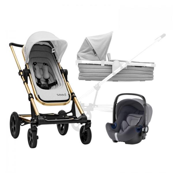 BRITAX SET Kočárek Seed Papilio Copper, Black / Grey Melange