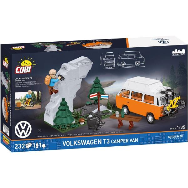 Cobi 24638 Volkswagen T3 Camper Van, 1:35, 232 k, 2 f (obrázek 4)