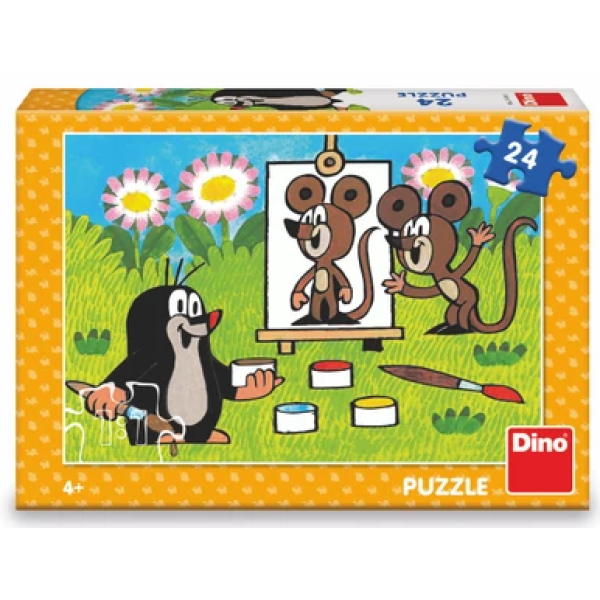 Puzzle Krtek malířem 24 dílků