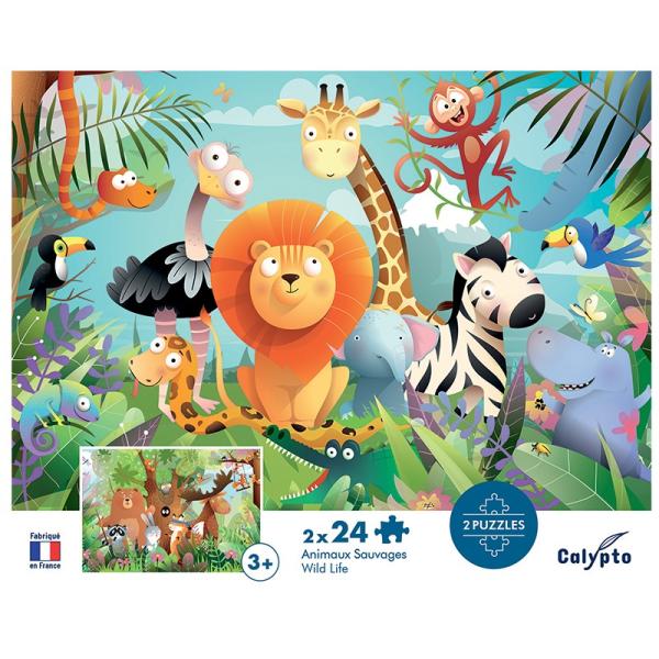 SENTOSPHERE Dětské puzzle Zvířátka ze Savany 2x24 dílků (obrázek 3)