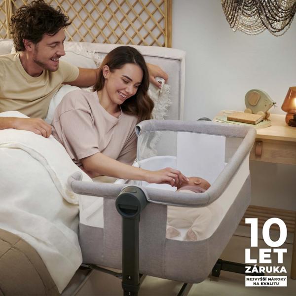 KINDERKRAFT Postýlka dětská polohovatelná Nestee Up2 Full Light Grey (obrázek 4)