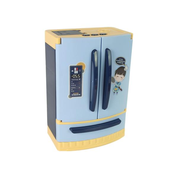 Lednička 26x18x12cm modrá na baterie s doplňky se světlem a zvukem