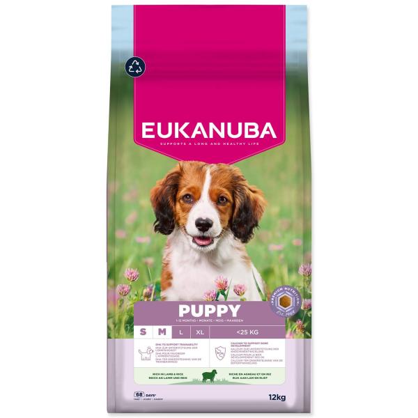 Mangime EUKANUBA Puppy Small & Medium ricco di agnello 12 kg
