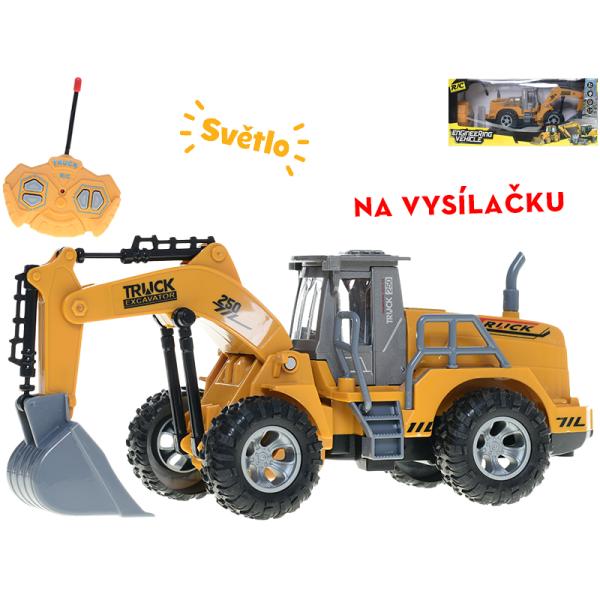 R/C bagr 23cm 27MHz plná funkce na baterie se světlem