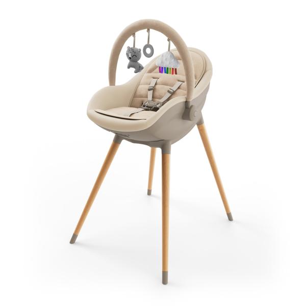 KINDERKRAFT Jídelní židlička a lehátko Fini Up 2v1 Beige