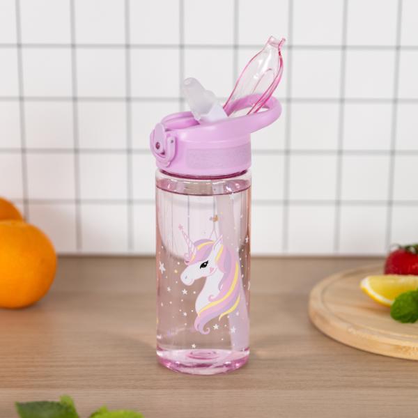 BAAGL Tritanová láhev na nápoje se slámkou Rainbow Unicorn, 500 ml (obrázek 6)