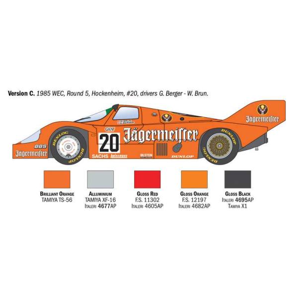 Model Kit auto 3678 - Porsche 956 Jägermeister (1:24) (obrázek 6)