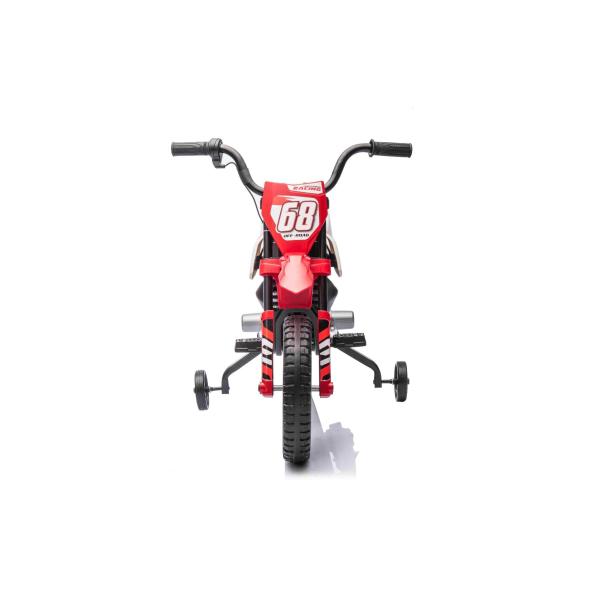 Elektrická Motorka MOTOCROSS, červená, 12V baterie, EVA měkká kola