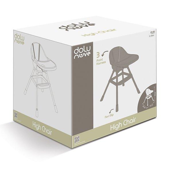 Dolu Dětská jídelní židlička s pultem, šedá, 90x70x60 cm