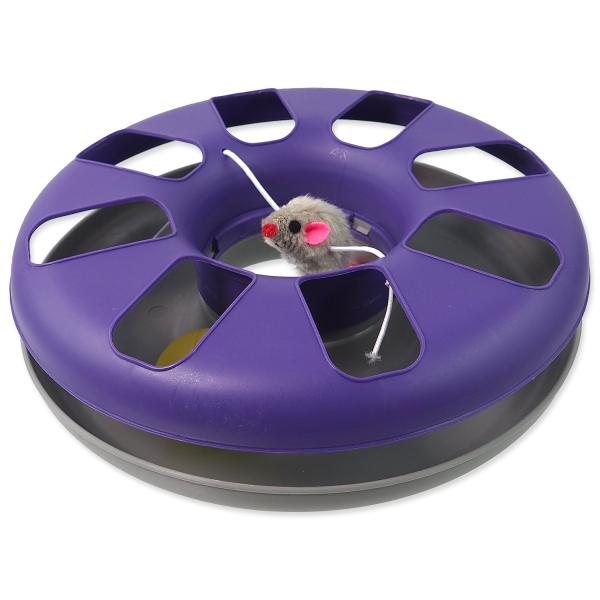 Hračka Magic Cat kulodráha kruh s myškou fialovo-šedá 25x25x6,5cm