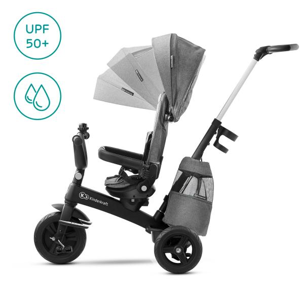KINDERKRAFT Tříkolka Easytwist Platinum Grey 2020 (obrázek 3)