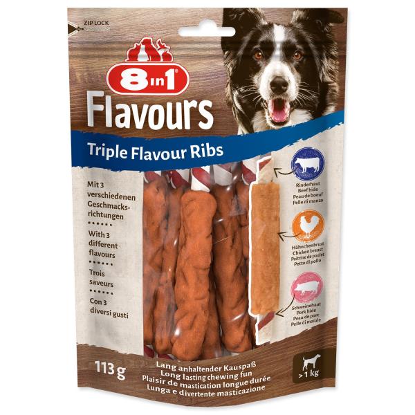 Pochoutka 8in1 Triple Flavour žebírko žvýkací 6ks