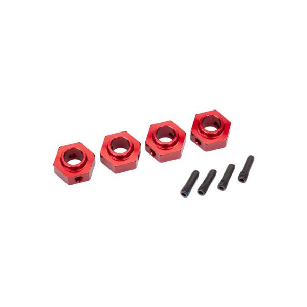Traxxas náboj kolesa 12mm hliníkový červený (4): TRX-4