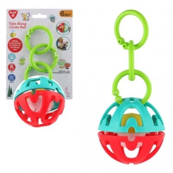 Hrkálka gule/prívesok na kočík plast 22cm