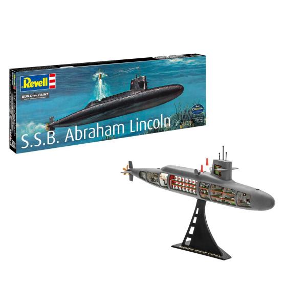 Plastic ModelKit ponorka 05185 – S.S.B. Abraham Lincoln with Interior (1:253)