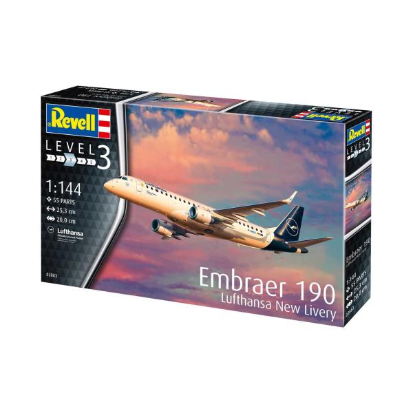 Plastic modelky letadlo 03883 – Embraer 190 Lufthansa New Livery (1: 144)