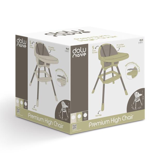 Dolu Vysoká stolička na krmení Premium Relax, béžová (obrázek 3)