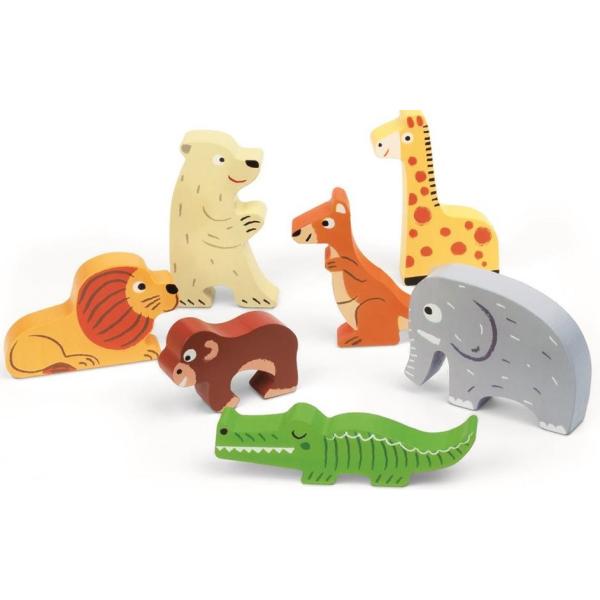 Janod Dřevěné vkládací puzzle pro nejmenší ZOO Chunky (obrázek 4)