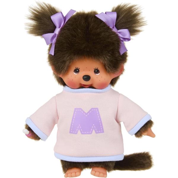 Monchhichi Mončiči dievča vo svetri s písmenom M 20 cm