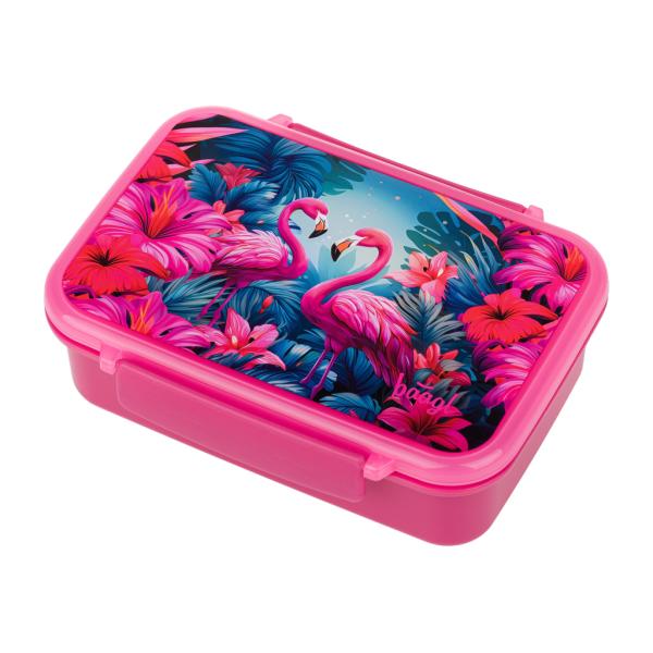 BAAGL Box na desiatu s priehradkami Flamingo