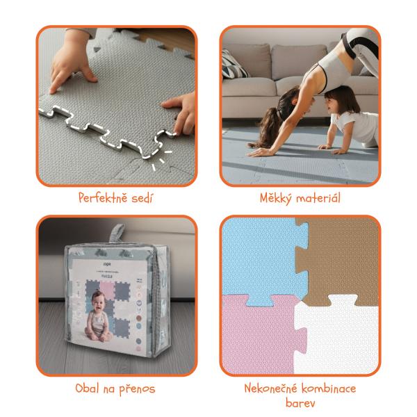 Pěnová podložka Puzzle 30×30 cm 9ks, Forest