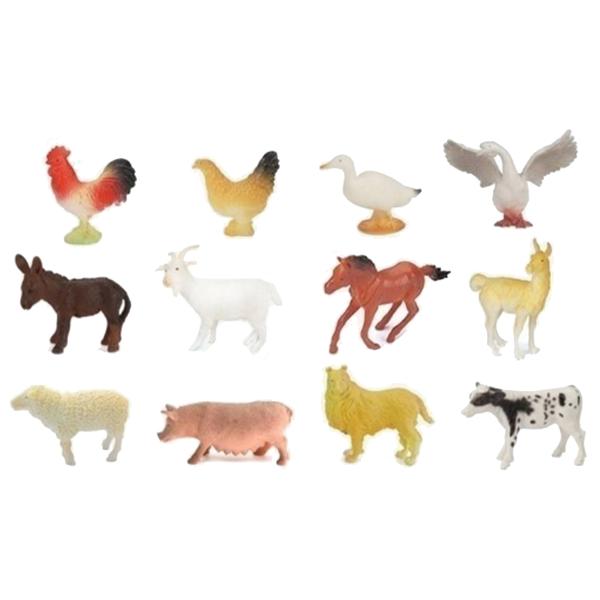Zvířátka figurky farma 12 ks set 10 cm