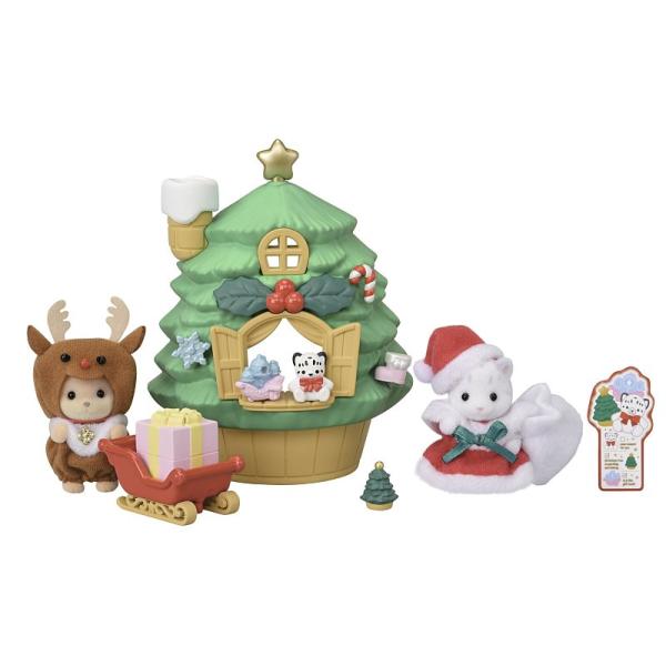 Sylvanian Families Domeček s vánočním stromečkem a baby figurky