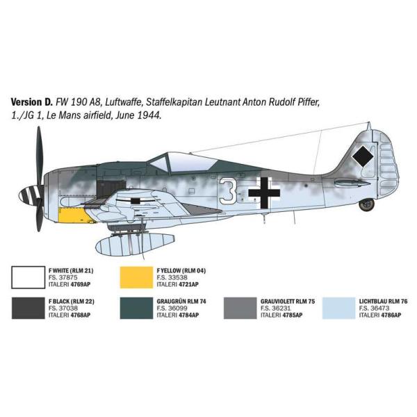Model Kit letadlo 1490 - Focke-Wulf Fw 190 A-8/F Aces (1:72) (obrázek 6)