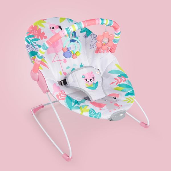 BRIGHT STARTS Lehátko vibrující Flamingo Vibes ™ 0m +, do 9kg (obrázek 7)