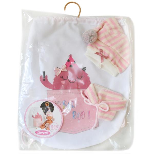 Llorens M26-314 obleček pro panenku miminko NEW BORN velikosti 26 cm s doplňky
