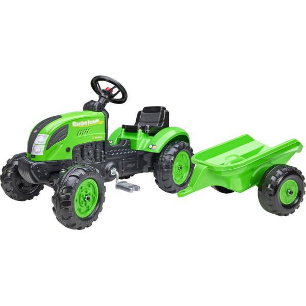 Falk 2057L Country Farmer Tractor Cu Pedale Cu Remorcă - Verde-image