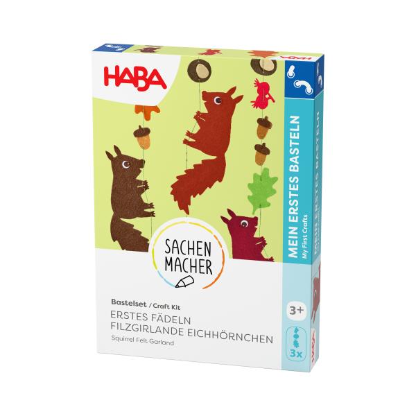 Haba Kreatívna sada Prvé navliekanie plstená girlanda Veverička